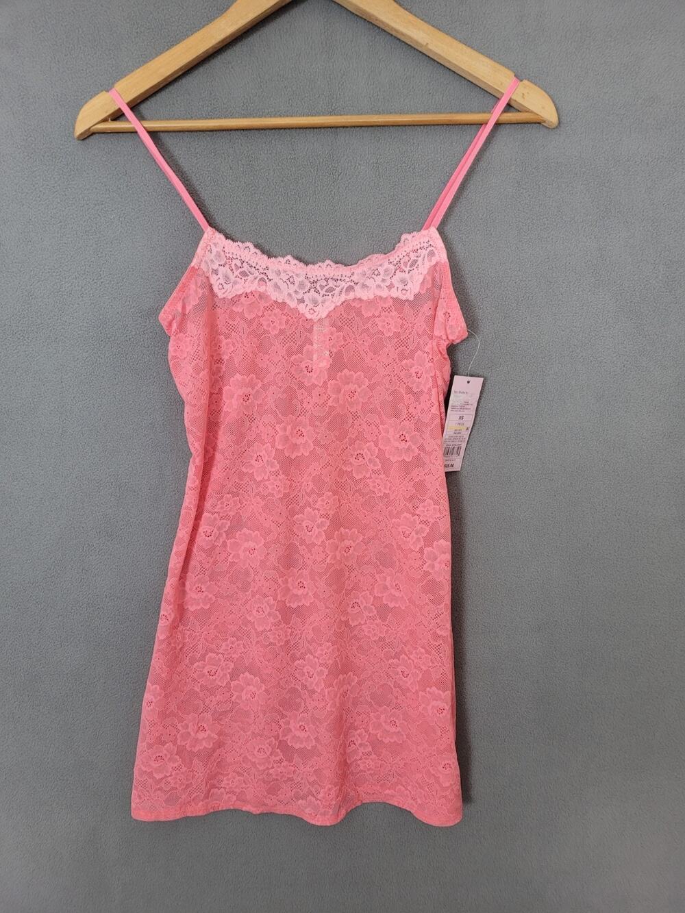 Wild Fable Womens Lace Chemise Nightgown Pink Nylon Blend Casual Size XSMALL
